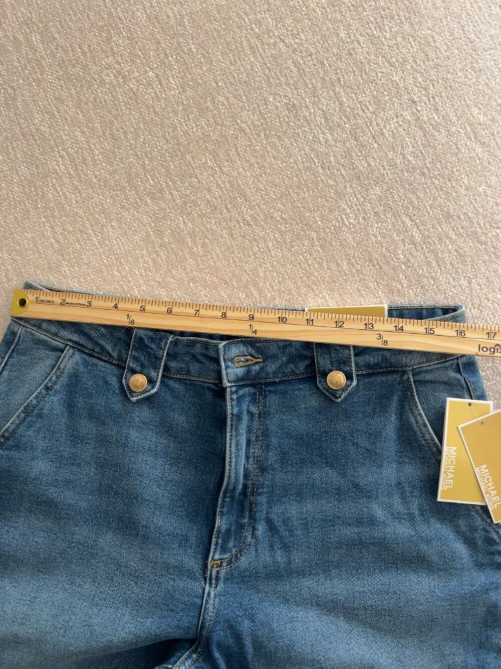 Michael Kors Selma Crop Flare Jeans Size 12 NWT High Rise Blue Denim - Picture 5 of 10